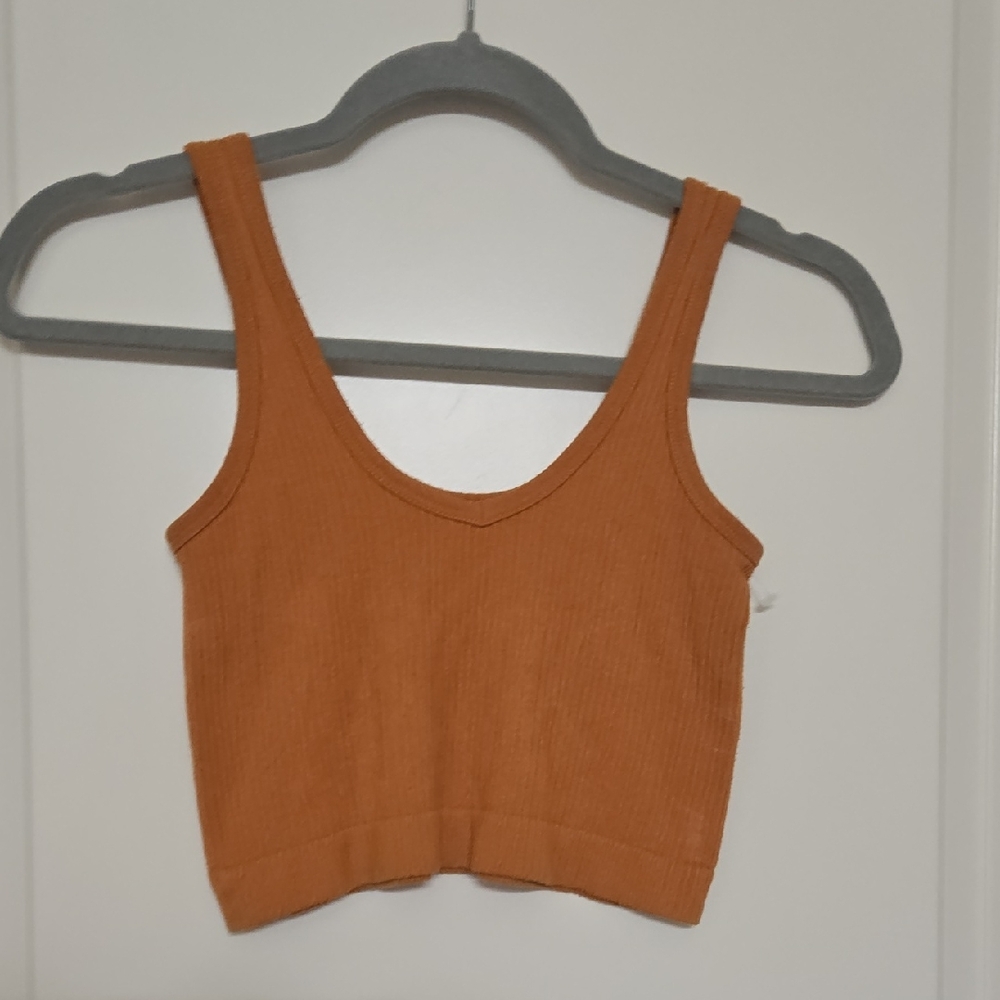 Urban Outfitters Rust Ribbed Crop Top